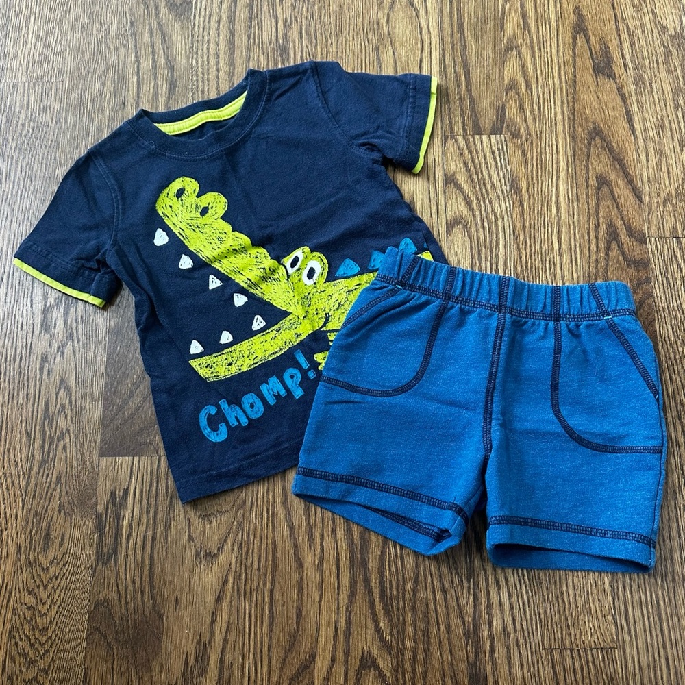 Jumping Beans Blue Crocodile Chomp outfit, size 18M